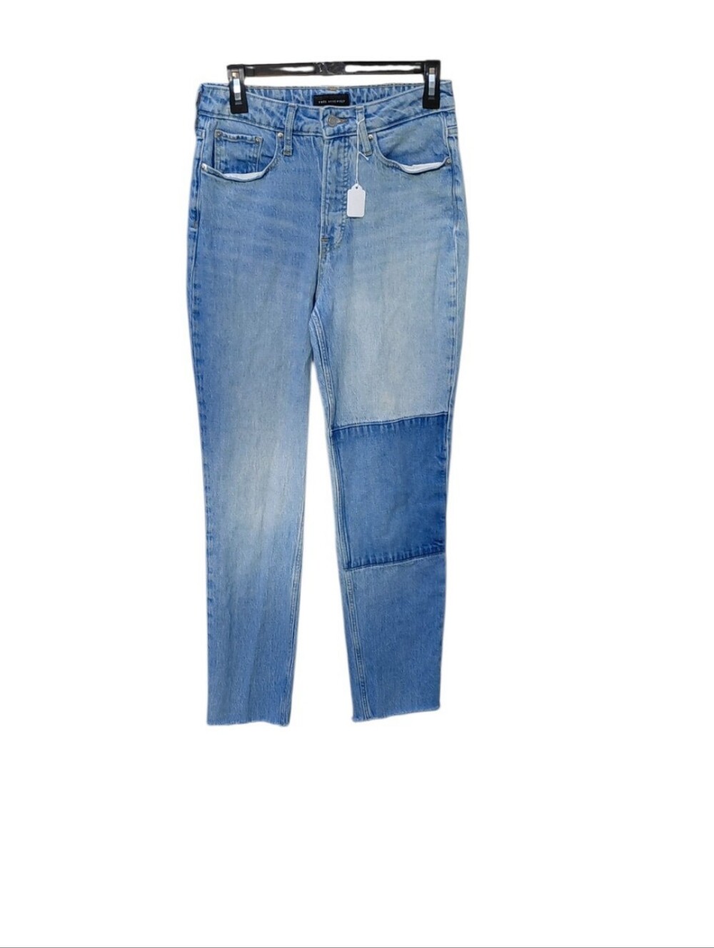 91026A Light Patchwork High-Rise Women's Jeans Size 4, W26" 28" Inseam 10" Rise
